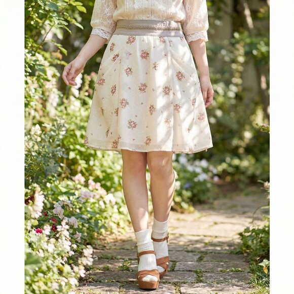 Apuweiser-riche Dresses & Skirts - Apuweiser-Riche coquette hime gyaru fairycore floral skirt
